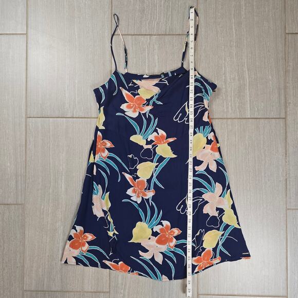 Volcom Women's Cocoanut Hut Dress Blue Floral Dress Large - Picture 5 of 9